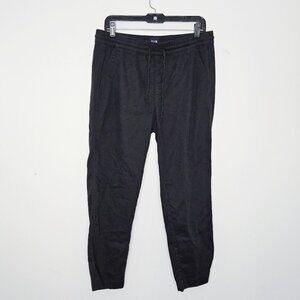 Gap Women's Black Cotton‎ Blend Drawstring Pull On Straight Leg Pants Medium